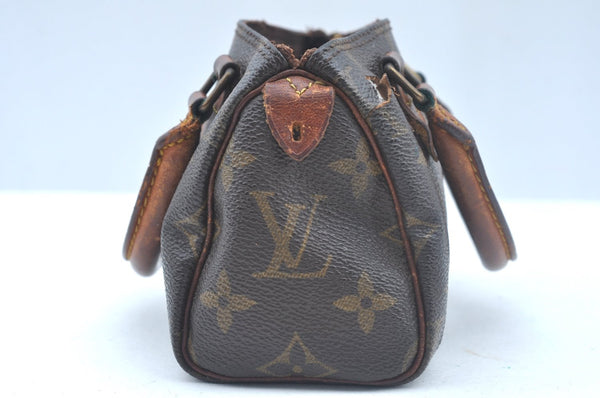 Authentic Louis Vuitton Monogram Mini Speedy Hand Bag Purse Old Model Junk 1841J