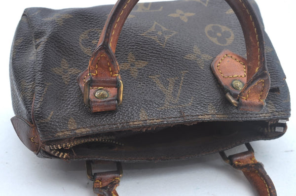 Authentic Louis Vuitton Monogram Mini Speedy Hand Bag Purse Old Model Junk 1841J