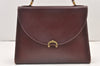 Authentic Cartier Vintage Must de Cartier Hand Bag Leather Bordeaux Red 1841K