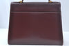 Authentic Cartier Vintage Must de Cartier Hand Bag Leather Bordeaux Red 1841K