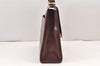 Authentic Cartier Vintage Must de Cartier Hand Bag Leather Bordeaux Red 1841K