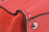 Authentic PRADA Vintage Leather Suede 2Way Shoulder Hand Bag Purse Red 1843K