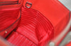 Authentic PRADA Vintage Leather Suede 2Way Shoulder Hand Bag Purse Red 1843K