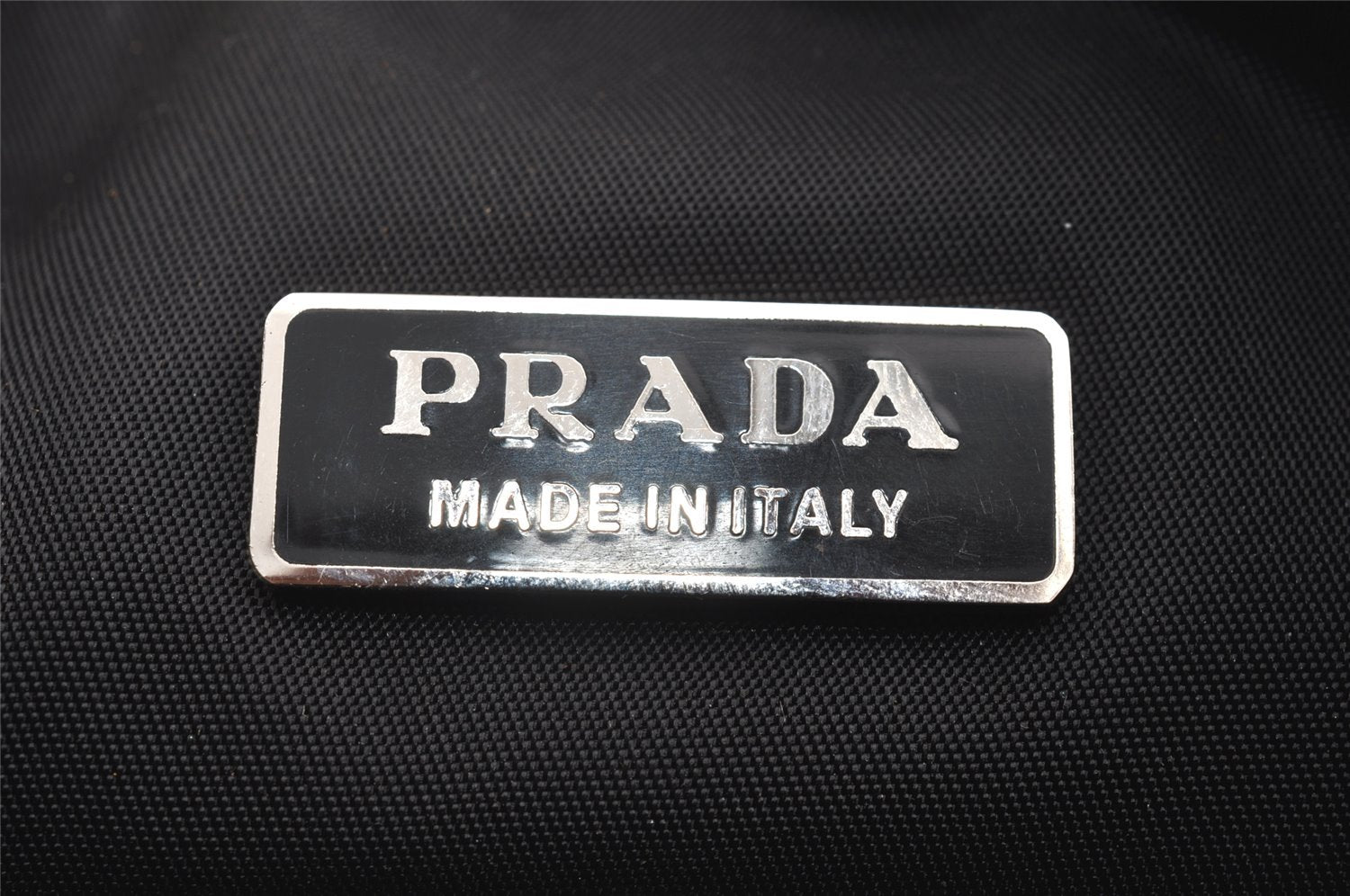 Authentic PRADA Vintage Nylon Tessuto Hand Bag Pouch Purse Black 1844I