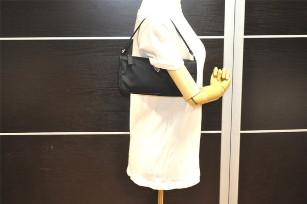 Authentic PRADA Vintage Nylon Tessuto Hand Bag Pouch Purse Black 1844I