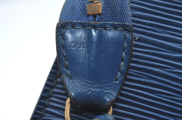 Authentic Louis Vuitton Epi Pochette Accessoires Pouch Blue M52945 LV 1845I