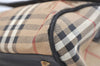 Authentic Burberrys Nova Check Shoulder Cross Body Bag PVC Leather Beige 1845K
