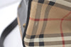 Authentic Burberrys Nova Check Shoulder Cross Body Bag PVC Leather Beige 1845K