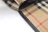 Authentic Burberrys Nova Check Shoulder Cross Body Bag PVC Leather Beige 1845K