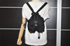 Authentic PRADA Vintage Nylon Tessuto Leather Drawstring Backpack Black 1846I