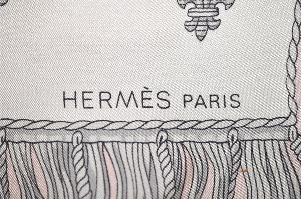 Authentic HERMES Carre 90 Scarf "VUE DU CAROSSE DE" Silk Pink 1846J