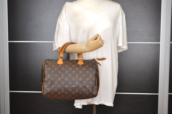 Authentic Louis Vuitton Monogram Speedy 30 Hand Boston Bag M41526 LV 1847I