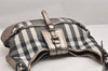 Authentic BURBERRY Check Shoulder Tote Bag Canvas Leather Gray 1847K
