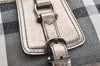 Authentic BURBERRY Check Shoulder Tote Bag Canvas Leather Gray 1847K