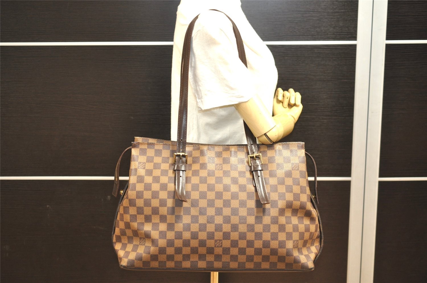 Authentic Louis Vuitton Damier Chelsea Shoulder Tote Bag N51119 LV 1848I