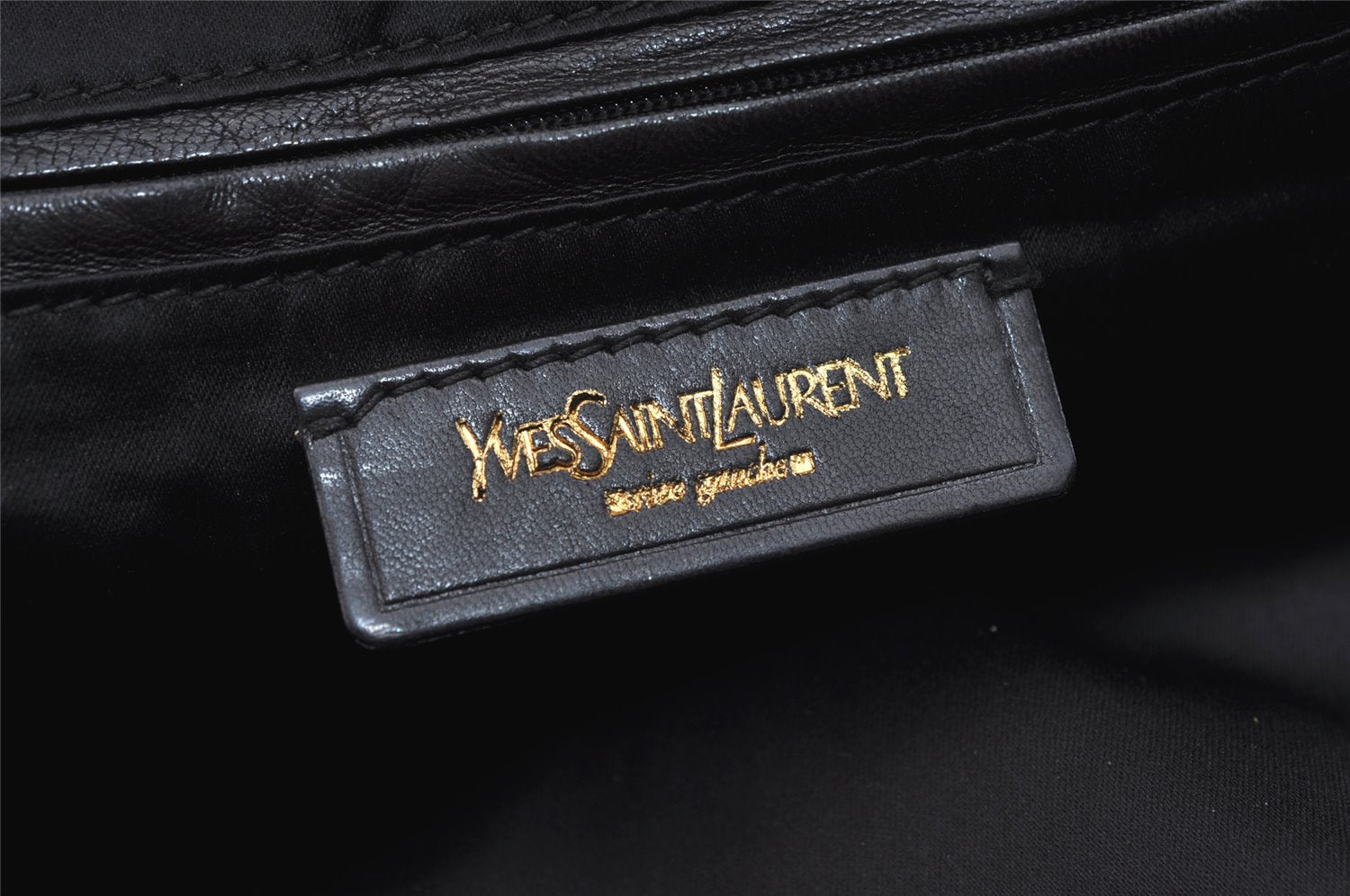 Authentic YVES SAINT LAURENT Muse Tote Hand Bag Leather 153959 Black 1848K