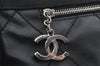 Authentic CHANEL Paris Biarritz MM Shoulder Tote Bag PVC Leather Black 1851K