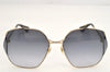 Authentic GUCCI Sunglasses GG 0818SA Titanium Plastic Black Gold 1852K