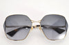 Authentic GUCCI Sunglasses GG 0818SA Titanium Plastic Black Gold 1852K