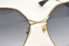 Authentic GUCCI Sunglasses GG 0818SA Titanium Plastic Black Gold 1852K