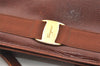 Authentic Salvatore Ferragamo Vara Shoulder Tote Bag Leather Brown SF 1855K