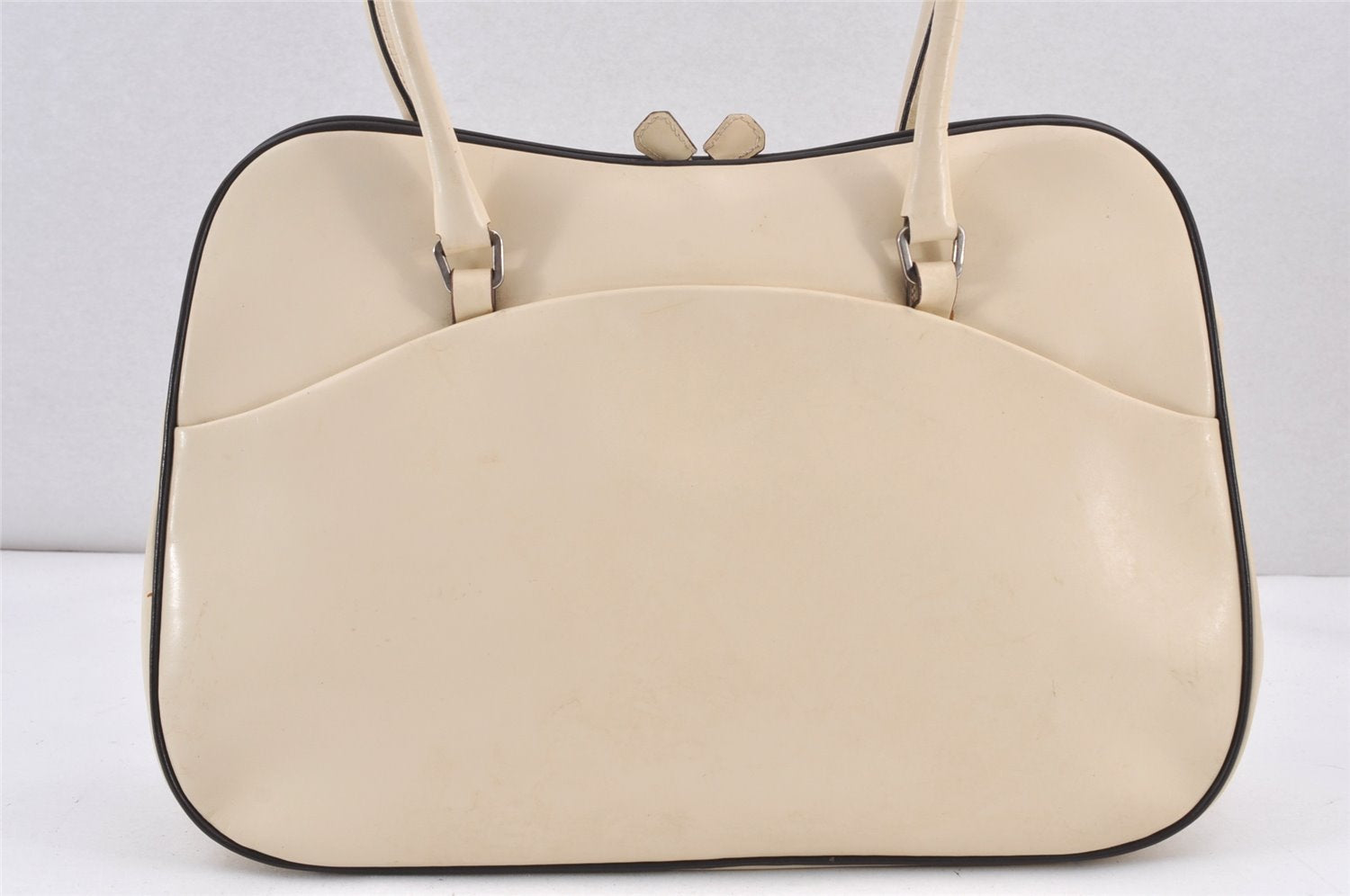 Authentic PRADA Vintage Leather Shoulder Hand Bag White 1856K