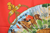 Authentic HERMES Carre 90 Scarf "BRISE de CHARME" Silk Red 1857J