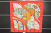 Authentic HERMES Carre 90 Scarf "BRISE de CHARME" Silk Red 1857J