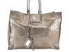 Authentic BALENCIAGA Paper A4 Shoulder Tote Bag Leather 236702 Silver 1857K