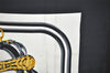 Authentic HERMES Carre 90 Scarf "BRIDES de GALA par" Silk Black 1858J