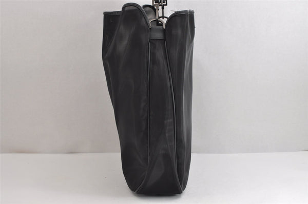 Authentic GUCCI Bamboo Shoulder Hand Bag Nylon Mesh Leather 0013303 Black 1859J