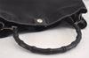 Authentic GUCCI Bamboo Shoulder Hand Bag Nylon Mesh Leather 0013303 Black 1859J