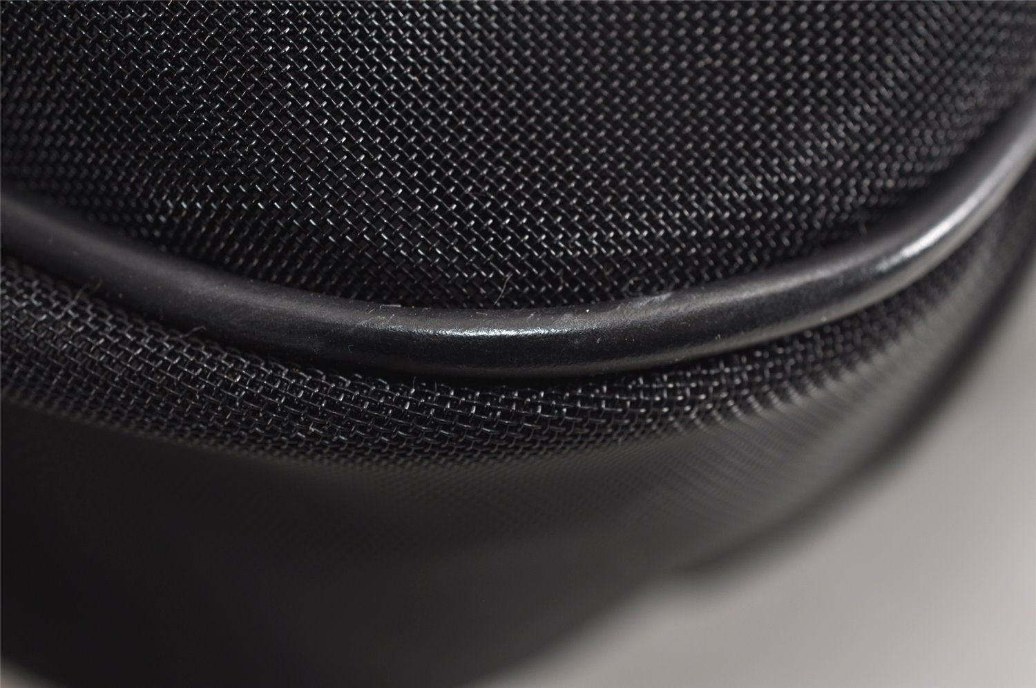 Authentic GUCCI Bamboo Shoulder Hand Bag Nylon Mesh Leather 0013303 Black 1859J