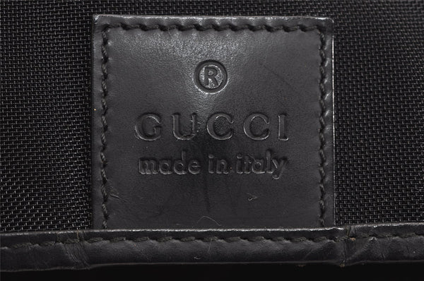 Authentic GUCCI Bamboo Shoulder Hand Bag Nylon Mesh Leather 0013303 Black 1859J