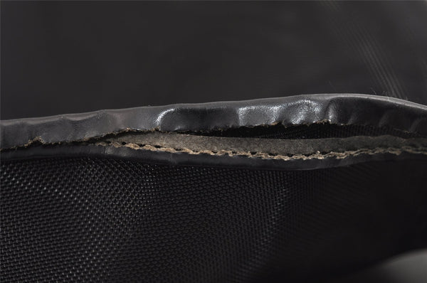 Authentic GUCCI Bamboo Shoulder Hand Bag Nylon Mesh Leather 0013303 Black 1859J