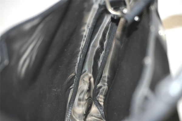 Authentic GUCCI Bamboo Shoulder Hand Bag Nylon Mesh Leather 0013303 Black 1859J