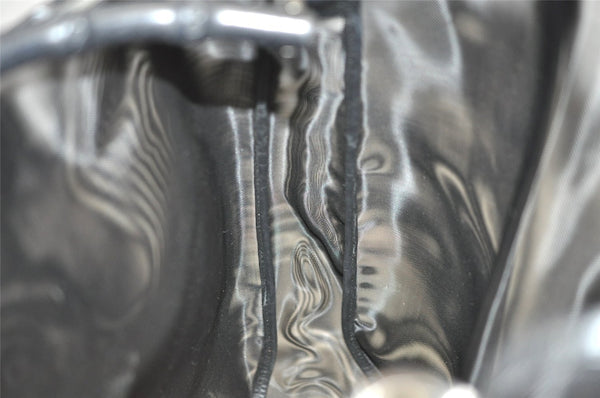 Authentic GUCCI Bamboo Shoulder Hand Bag Nylon Mesh Leather 0013303 Black 1859J