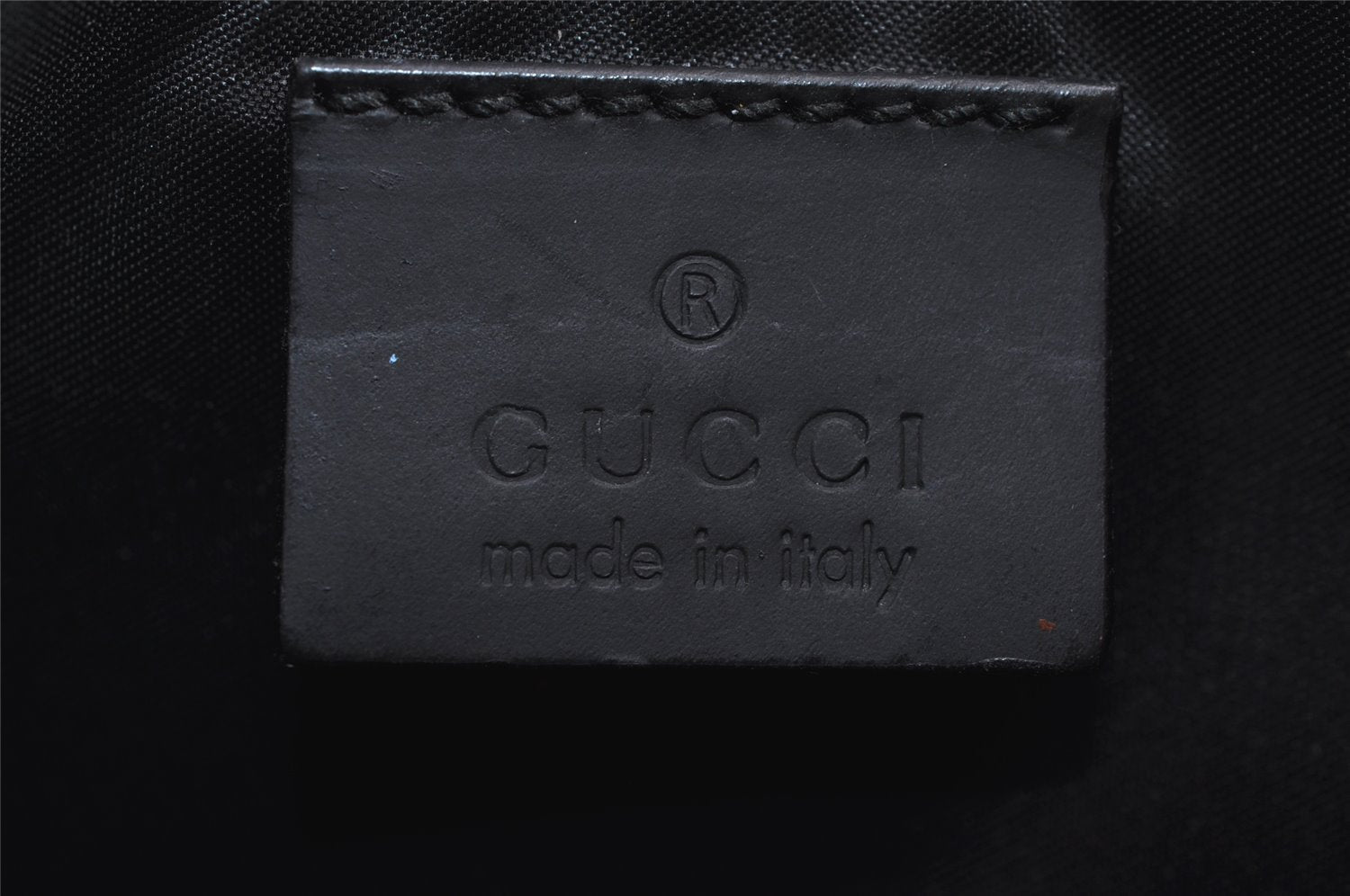 Authentic GUCCI Bamboo Shoulder Hand Bag Nylon Mesh Leather 0013303 Black 1859J