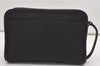 Authentic GUCCI Vintage Clutch Hand Bag Purse Canvas Leather 108844 Black 1860J