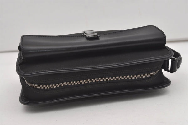 Authentic GUCCI Vintage Clutch Hand Bag Purse Canvas Leather 108844 Black 1860J