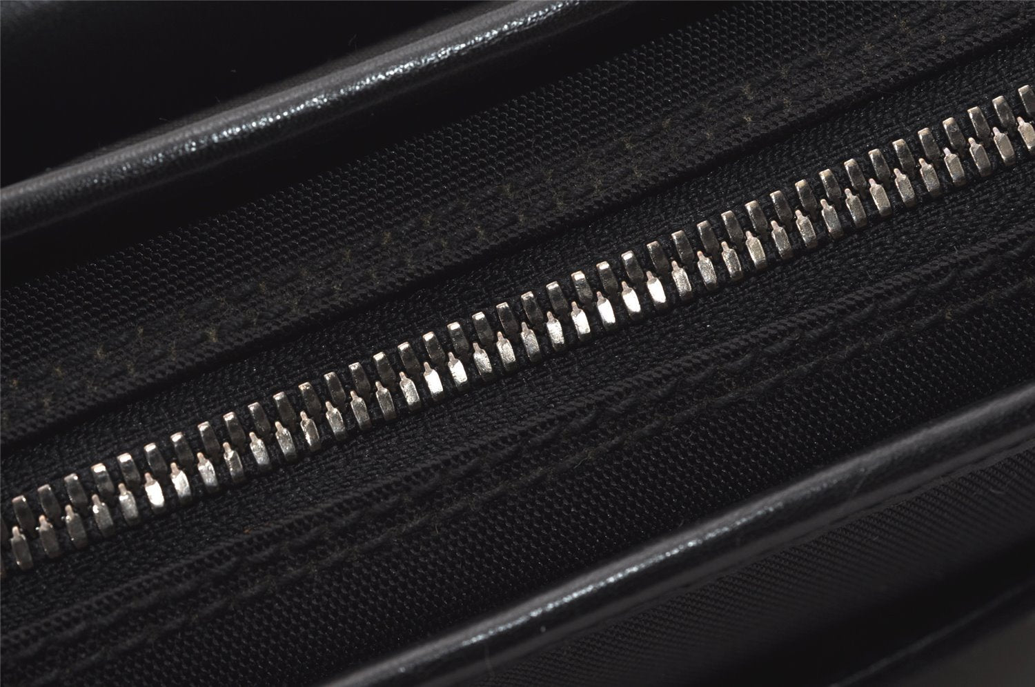 Authentic GUCCI Vintage Clutch Hand Bag Purse Canvas Leather 108844 Black 1860J