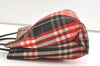 Authentic BURBERRY Vintage Check Tote Hand Bag Canvas Leather Red Beige 1860K