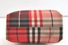 Authentic BURBERRY Vintage Check Tote Hand Bag Canvas Leather Red Beige 1860K