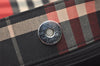 Authentic BURBERRY Vintage Check Tote Hand Bag Canvas Leather Red Beige 1860K
