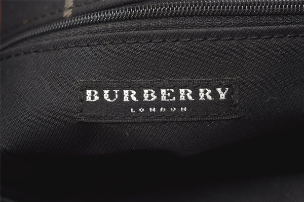 Authentic BURBERRY Vintage Check Tote Hand Bag Canvas Leather Red Beige 1860K