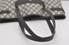 Authentic GUCCI Vintage Shoulder Tote Bag GG PVC Leather Navy Blue 1861J