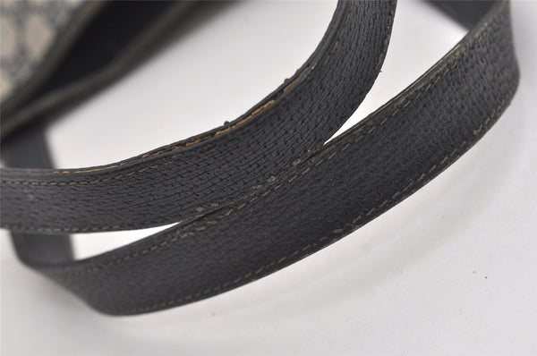 Authentic GUCCI Vintage Shoulder Tote Bag GG PVC Leather Navy Blue 1861J