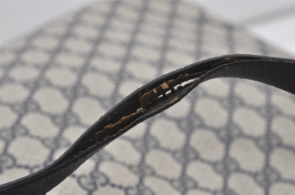 Authentic GUCCI Vintage Shoulder Tote Bag GG PVC Leather Navy Blue 1861J