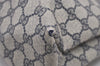 Authentic GUCCI Vintage Shoulder Tote Bag GG PVC Leather Navy Blue 1861J