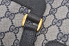 Authentic GUCCI Vintage Shoulder Tote Bag GG PVC Leather Navy Blue 1861J